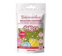 dekora - Dekocrunchies Pistachio 100g, Crunchy flavoured cake sprinkles, Edible sugar pearls for cake decorating, Topping for cakes, cupcakes, cookies and desserts