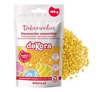 dekora - Dekocrunchies Vanilla 100g, Crunchy flavoured cake sprinkles, Edible sugar pearls for cake decorating, Topping for cakes, cupcakes, cookies and desserts