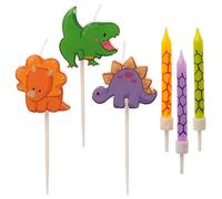 Dekora - Dinosaur Birthday Candle Set to Decorate Themed Birthday Cake - 15 Candles