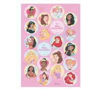 Dekora, Disney Princesses, Mini Wafer Discs, Edible Decorations for Cupcakes, Cookies and Muffins, Kids Birthday Party Decorations, 3.4cm Round Round 3,4 CM
