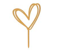 Dekora - Double Gold Heart Cake Topper 10,5x15cm - Elegant Cake Topper for Valentine's Day Celebrations, Birthdays, Anniversaries and Parties - Luxurious Food Safe Design