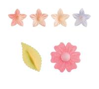 dekora - Edible Cake & Cupcake Decorations - Set of 34 Flowers & Leaves - Sugar-Free, Gluten-Free, Lactose-Free - Perfect for Birthdays, Weddings, Gender Reveal & Baby Showers