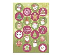 Dekora - Edible cupcake toppers, baking decoration Christmas for muffins, cupcakes and other sweets, pack of 20 mini wafer paper