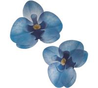 dekora - Edible Flowers for Cake Decorations, 10 Blue Wafer Paper Orchids, 8.5 x 7.5 cm, Cake Toppers for Wedding, Birthday, Baby Shower, Gender Reveal & Cupcakes