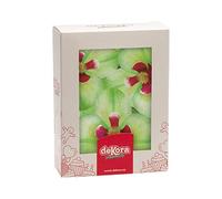 dekora - Edible Flowers for Cake Decorations, 10 green Wafer Paper Orchids, 8.5 x 7.5 cm, Cake Toppers for Wedding, Birthday, Baby Shower, Gender Reveal & Cupcakes