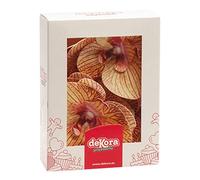 dekora - Edible Flowers for Cake Decorations, 10 Orange Wafer Paper Orchids, 8.5 x 7.5 cm, Cake Toppers for Wedding, Birthday, Baby Shower, Gender Reveal & Cupcakes