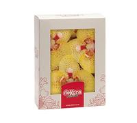 dekora - Edible Flowers for Cake Decorations, 10 yellow Wafer Paper Orchids, 8.5 x 7.5 cm, Cake Toppers for Wedding, Birthday, Baby Shower, Gender Reveal & Cupcakes