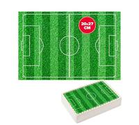 dekora - Edible Football Cake Topper 20x27cm | Rectangular Wafer Sheet, no Added Sugar, Gluten & Lactose Free - Perfect for Kids’ Birthdays and Football Celebrations