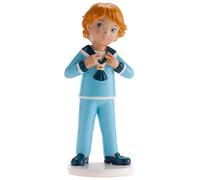 dekora - First Communion Cake Topper Figure Boy Borja 16 cm, Celebration Cake Decoration