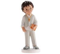 dekora - First Communion Cake Topper Figure Boy Bruno 16,6 cm, Christening & Celebration Cake Decoration