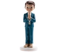 dekora - First Communion Cake Topper Figure Girl with Pink Skirt 16 cm, Christening & Celebration Cake Decoration