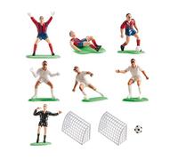 dekora - Football Cake Decorations Plastic Topper Kit with Goals | Plastic football cake topper kit, food-contact safe, with players, goals and ball, for cakes, cupcakes and birthdays.