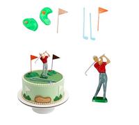dekora, Golf Cake Topper, Birthday Cake Topper, Golf Cake Figurines, Complete Themed Kit, 7 Pieces, Golf Ornaments for Men and Fans Parties