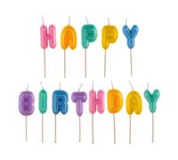 dekora - Happy Birthday Letter Candles 8cm in Pastel Colours - Decorate Your Cake with Style and Joy Birthday Celebrations