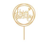 Dekora - Happy Birthday Topper, Birthday Cake Decoration, Color Gold
