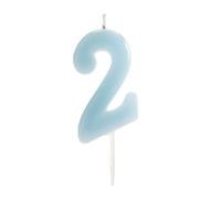 dekora - Original Birthday Candles Numbers in Blue - Candle 2nd Birthday Boy - Birthday Candle 2 Year