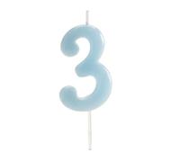 dekora - Original Birthday Candles Numbers in Blue - Candle 3rd Birthday Boy - Birthday Candle 3 Year