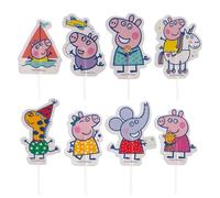 dekora - Peppa Pig Cupcake Toppers - 16 Pieces (8 Different Designs) - Official Party Decoration for Kids’ Birthdays, Cupcakes & Muffins