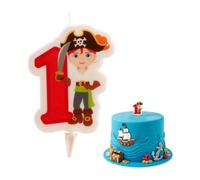 Dekora - 2D Pirate Birthday Candles for Children Cake - Number 1