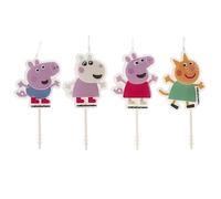 dekora - Set of 3D Peppa Pig Patrol Birthday Candles for Children's Cakes - Original Peppa Pig Birthday Candle Children - Pack of 4