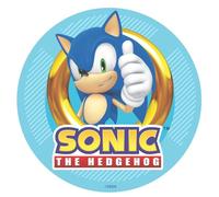 Dekora, Sonic Edible Cake Topper, Sonic Decoration for Children's Birthday Cake, Round Wafer Disc 20 CM