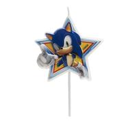 dekora - Sonic The Hedgehog Birthday Candle 11 cm for Cakes and Cupcakes, Reusable with Holder, Ready to use