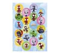 dekora - Spidey Mini Cake Toppers Diameter 3.4 cm - Pack of 20 | Wafer Cake Decoration | Official Marvel Licence | For Cupcakes, Biscuits & Cakes | Sugar-Free, Vegan & Gluten Free