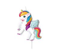 dekora - Tesia & Friends Unicorn Birthday Candle in 3D - 8 cm, White