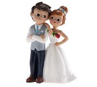dekora Wedding Cake Topper Bride & Groom Figurine 16 cm - Resin Cake Decoration for Wedding Cake & Anniversary - Original Detailed Design - Food-Contact Safe Base