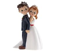 dekora Wedding Cake Topper Bride & Groom Figurine 16 cm - Resin Cake Decoration for Wedding Cake & Anniversary - Original Detailed Design - Food-Contact Safe Base