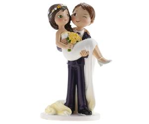 dekora Wedding Cake Topper Bride & Groom Figurine 16 cm - Resin Cake Decoration for Wedding Cake & Anniversary - Original Detailed Design - Food-Contact Safe Base