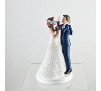 dekora Wedding Cake Topper, Weeding Figurine "Hands up" 20 cm - Resin Cake Decoration for Wedding Cake & Anniversary - Original Detailed Design - Food-Contact Safe Base