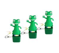 Dekorbay 2PCS Green Lizard Button Fidget Toy Stress Reliever Rechargeable Lizard Keychain Meme Gag Novelty Funny Anxiety Relief Gifts with Colorful Lights and Sound Adults Men Women