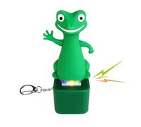 Dekorbay Green Lizard Button Fidget Toy Stress Reliever Rechargeable Lizard Keychain Meme Gag Novelty Funny Anxiety Relief Gifts with Colorful Lights and Sound Adults Men Women