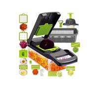 Dekoreya Multifunctional 16 in 1 Handheld Vegetable Chopper Onion Cutter Manual Vegetable Slicer with Storage Container