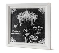 Dekorify Personalised Wedding Frame - 3D Printed Bride & Groom Keepsake with Starry Night Glitter Background | Engagement Gifts, Wedding Day Present, Custom Romantic Gift