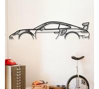 Dekory Car Silhouette Wall Art - 911 GT3 RS (991) Black Metal Design, Modern Industrial Automotive Wall Decor for Garage, Home Office, Living Room - M - 80 CM