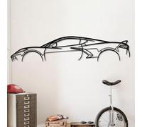 Dekory Car Silhouette Wall Art - Corvette C8 Black Metal Automotive Wall Decor, Modern Industrial Racing Sports Car Design for Garage, Man Cave, Office - S - 60 CM