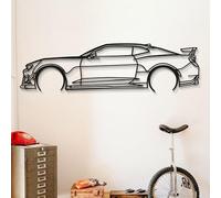 Dekory Car Wall Art - Camaro ZL1 Black Metal Sports Car Silhouette, Modern Industrial Automotive Wall Decor for Garage, Man Cave, Office or Living Room - S - 60 CM