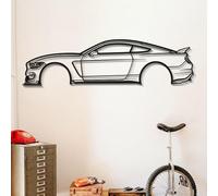 Dekory Car Wall Art - Mustang Shelby GT350 Black Metal Car Silhouette, Modern Industrial Automotive Wall Decor for Garage, Man Cave, Office or Living Room - L - 100 CM