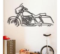 Dekory Motorcycle Wall Art - Street-Glide Bagger Style Black Metal Silhouette, Modern Industrial Automotive Wall Decor for Garage, Man Cave, Office or Living Room - L - 100 CM