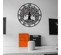 Dekory Tree of Life Metal Wall Clock Silent Non-Ticking Vintage Industrial Metal Wall Clocks for Living Room Office Bedroom Kitchen Dining Room (35 x 35 cm)