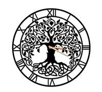 Dekory Tree of Life Metal Wall Clock Silent Non-Ticking Vintage Industrial Metal Wall Clocks for Living Room Office Bedroom Kitchen Dining Room (50 x 50 cm)