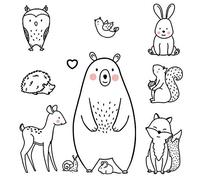 DEKOSH Animal Decor Nursery Wall Decals | Peel & Stick Decorative Line Drawing Animal Wall Stickers for Kids Playroom, Baby Nursery Decoration