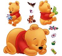 DEKOSH Kids Winnie Theme Peel & Stick Nursery Wall Decal, Colorful Bear Animal Decorative Kids Wall Stickers for Baby Bedroom, Playroom Mural