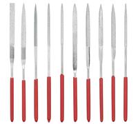 Dekotech Diamond Coated 10 Piece File Set - 5.5 Inch Mini Files for Wood, Metal, Glass, Jewelry, Stone and Crafts - Premium Carbon Steel with Soft Grip Handle