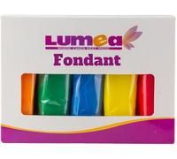 Dekozauber24 Fondant Icing Multipack, 5 Colours, 100g (3.5oz) rolling fondant per colour, for decorating cakes and cupcakes in Orange, Dark Green, Dark Blue, Yellow and Red (Essentials)