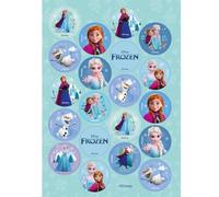 Dekozauber24 Frozen Edible Muffin Toppers, Pack of 20 | Vegetarian, No Added Sugar, Disney Frozen with Elsa, Anna and Olaf Muffin Toppers