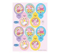 Dekozauber24 Peppa Pig Edible Cupcake Topper Pins, 20pcs, 6.5cm x 4cm each, made of wafer, sugar free muffin decoration for children birthday parties