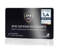 DEKRA + EMV Tested RFID Blocker Card 360° RFID Protection Interference Transmitter Electronics - NFC Blocker Card - Protective Card for Wallet Large - Protection Card Against Data Theft - RFID Blocker